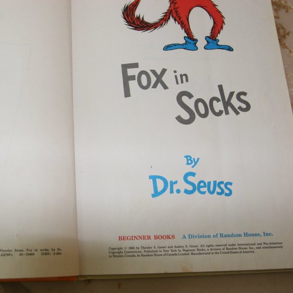 FIRST EDITION "Fox in Socks" by Dr. Seuss (1965) + FREE Cat in the Hat - Picture 3 of 8